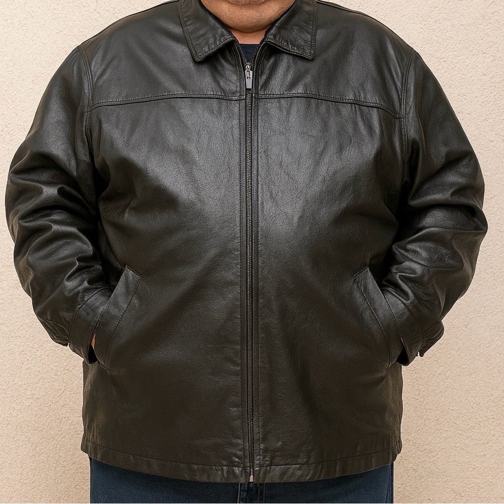 LEATHER  GALLERY JACKET 